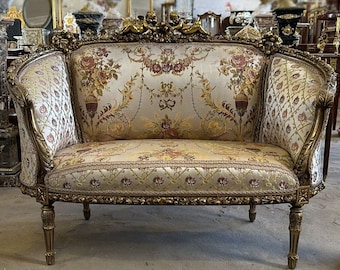 French Furniture Settee French Sofa Vintage Furniture Vintage Settee Antique Baroque Furniture Rococo Interior Design 24k Gold