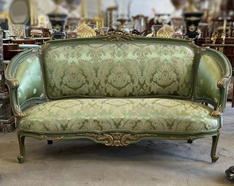 French Tufted Furniture Gold Sofa Vintage 24k Gold Vintage Furniture Vintage Sofa Antique Baroque Furniture Rococo Interior Design