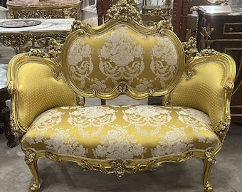 French Furniture Tufted Settee Sofa Vintage Furniture Antique Baroque Furniture Rococo Interior Design Vintage