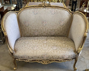 French Furniture Vintage White Sofa French Settee  Baroque Furniture Rococo 24k gold New padding Interior Design Vintage