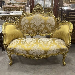 French Furniture Tufted Settee Sofa Vintage Furniture Antique Baroque Furniture Rococo Interior Design Vintage