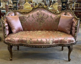 French Tufted Furniture Gold Sofa Vintage 24k Gold Vintage Furniture Vintage Sofa Antique Baroque Furniture Rococo Interior Design