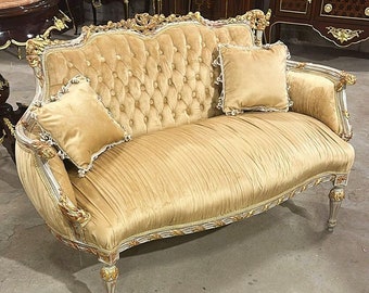 Sofa French Furniture Settee Vintage Furniture Vintage Settee Antique Baroque Furniture Rococo Interior Design 24k Gold