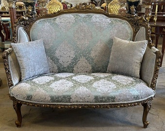 Vintage Antique Furniture Sofa French Settee  Baroque Furniture Rococo 24k gold New padding Interior Design Vintage