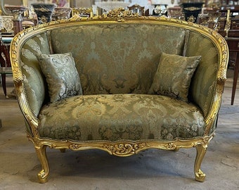 French Furniture Settee French Sofa Vintage Furniture Vintage Settee Antique Baroque Furniture Rococo Interior Design 24k Gold