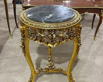 French Small Table Marble *Only one available* Antique table Gothic furniture Antique furniture French antiques Gold 24k furniture