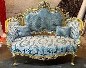 French Furniture Tufted Settee Sofa Vintage Furniture Antique Baroque Furniture Rococo Interior Design Vintage