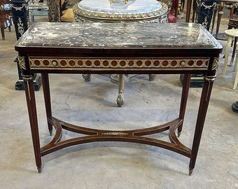 French Marble Table French Victorian Antique table Gothic furniture Antique furniture French antiques Gold 24k furniture