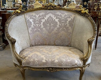 French Furniture Settee French Sofa Vintage Furniture Vintage Settee Antique Baroque Furniture Rococo Interior Design 24k Gold