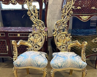 Golden Chair French Style Chair Vintage Furniture Interior Designer 2 Available Baroque Furniture Rococo Vintage Chair French Chair