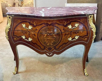 Commode Louis XV Style Marble Topped Furniture Vintage commode Small comode Gotic Art Interior Design Side Commodes