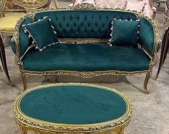 French Green Set *4 Piece Set Available* Vintage furniture Victorian furniture Rococo French Interior Design Baroque