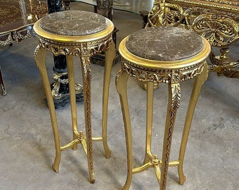 French Furniture Table *A pair* Marble table Gothic Antique table Gothic furniture Antique furniture French antiques Gold 24k furniture