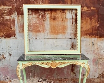 Mint and Gold Console *Only one available* French Table Marble Baroque Furniture Rococo French Louis XVI Style