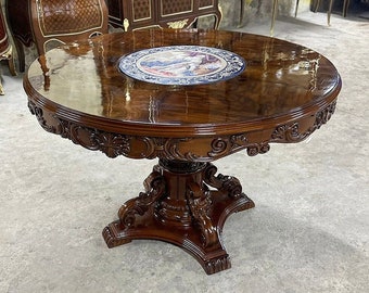 French Rococo Style Copper Table Vintage Furniture Art Design Home Decor