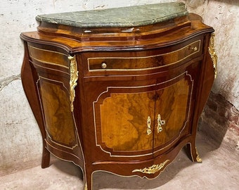 Copper and Gold Commode Marble Topped Furniture Vintage Antique French Louis XVI Style Furniture Interior Design Home Decor