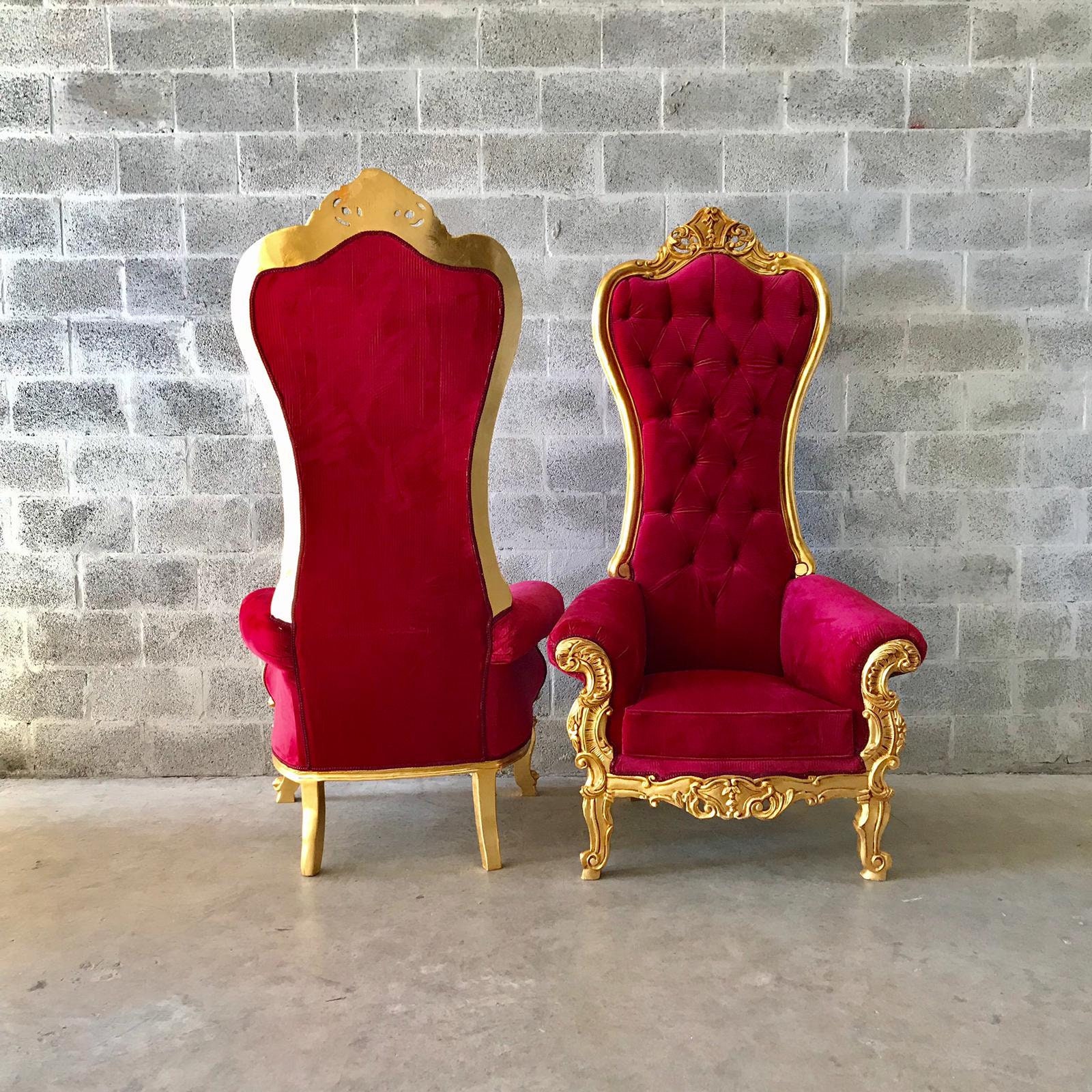Red Throne Chair Red Chair *2 Available* French Chair Throne Red Velvet