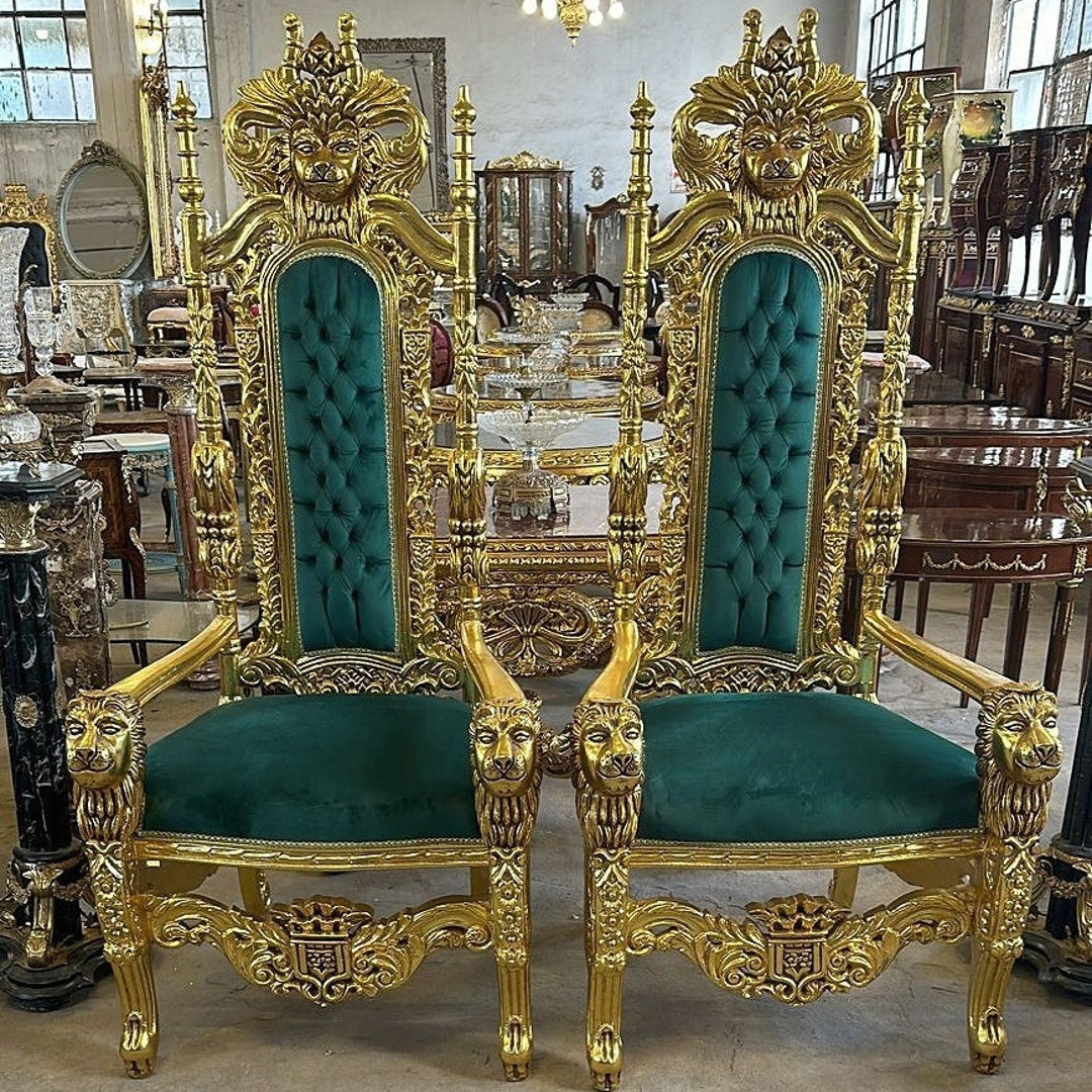 Gold King Throne Chair Vintage 24k Gold Chair Etsy