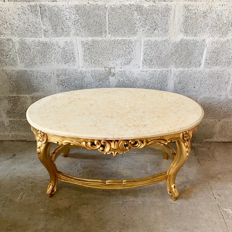 Baroque Coffee Table Beige Marble Table French Table Rococo Etsy