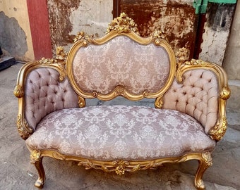 French Tufted Settee Wedding Sofa French Tufted Sofa Vintage Furniture Antique Baroque Furniture Rococo Interior Design Vintage