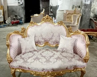 French Tufted Settee French Tufted Sofa Vintage Furniture Antique Baroque Furniture Rococo Interior Design Vintage