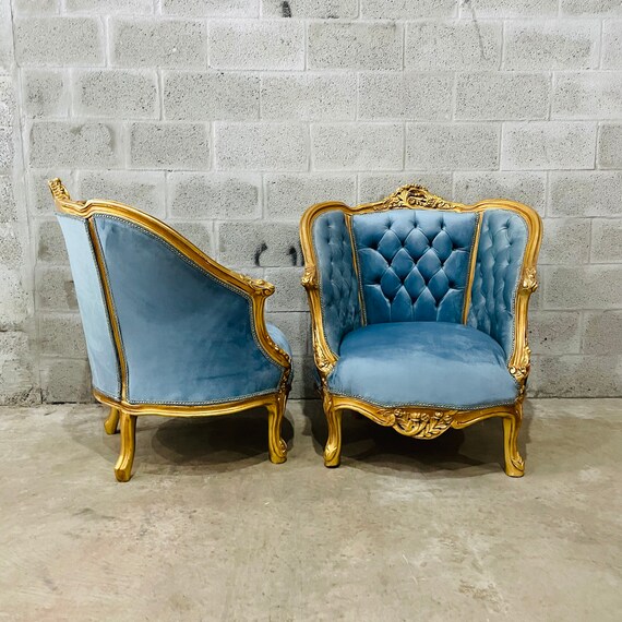 French Tufted Chair 3 Piece Available French Settee Tufted Vintage