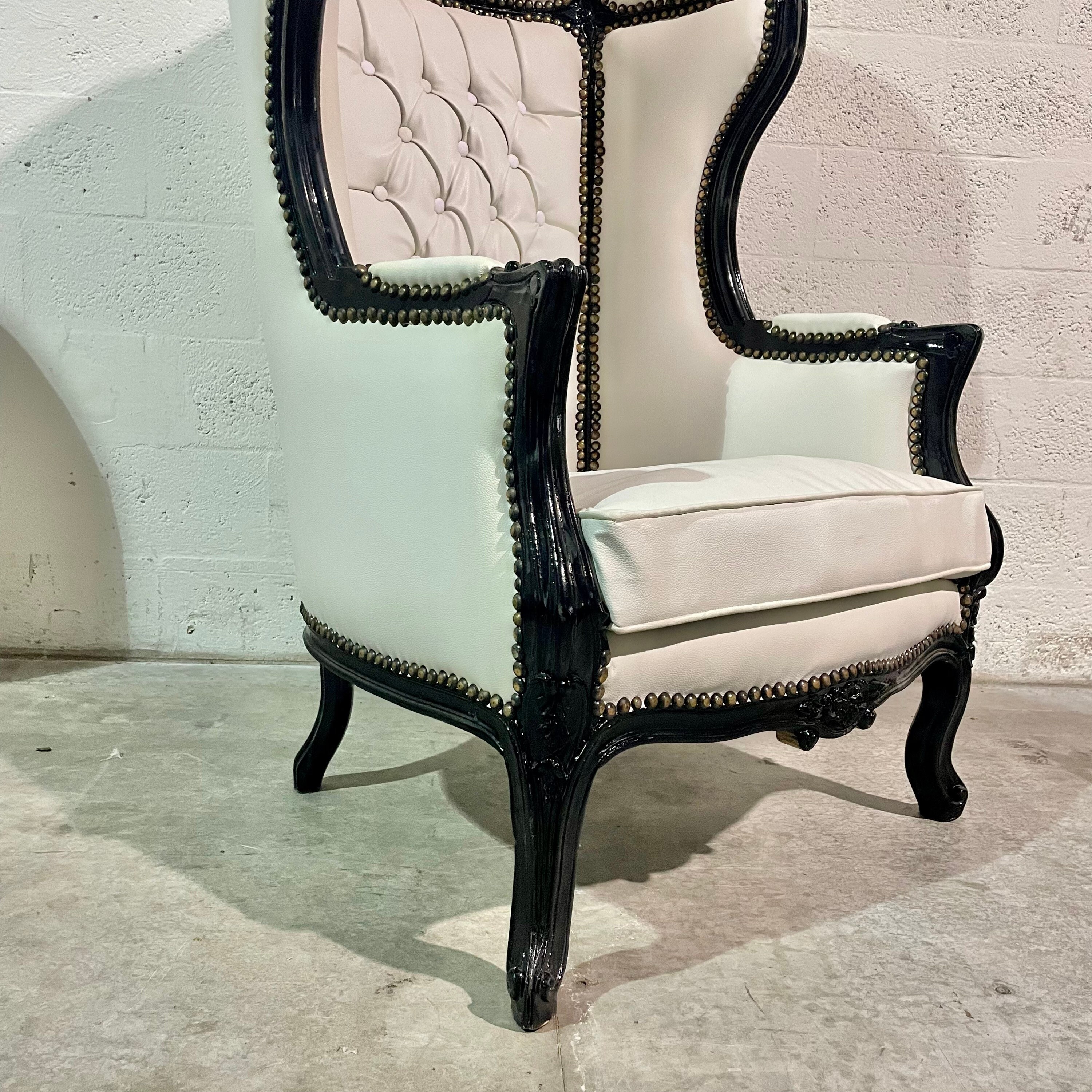 Cowhide High Back Armchair, 51 OFF