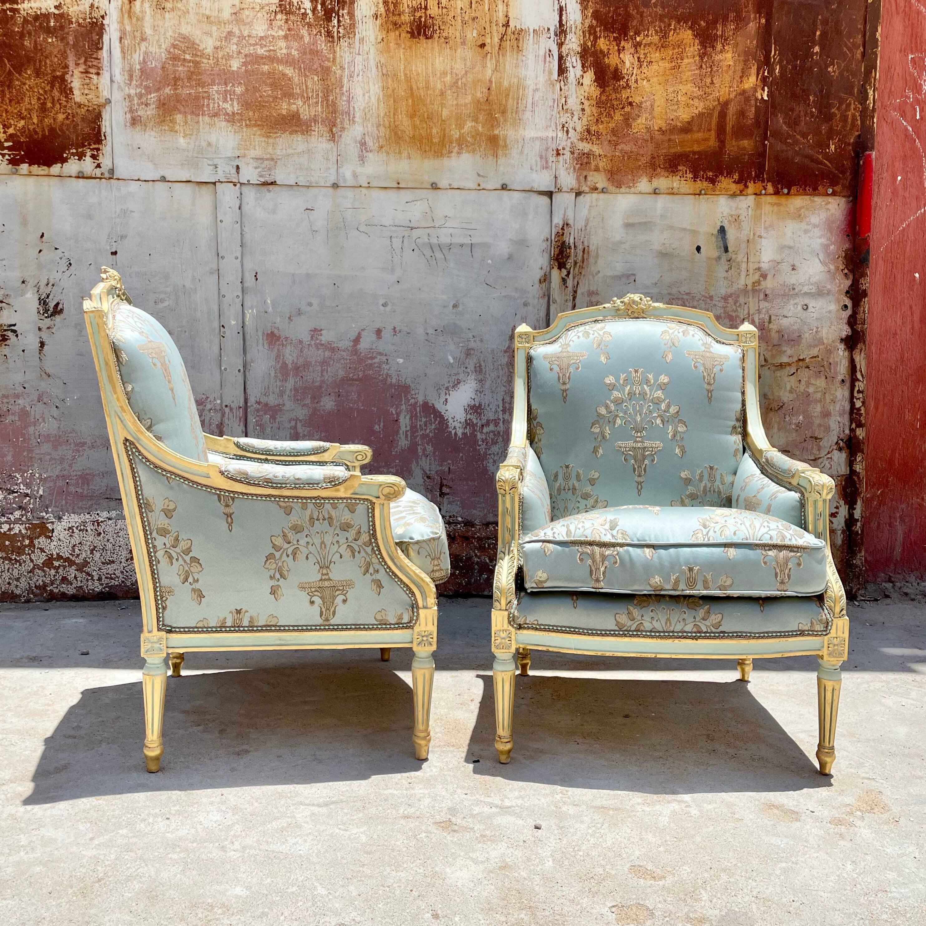 Reproduction Louis XV Style Wing Back Chair