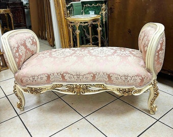 Marquis French Pink Bench *Only one available* Vintage Chair Vintage Furniture Gold Frame Rococo Interior Design