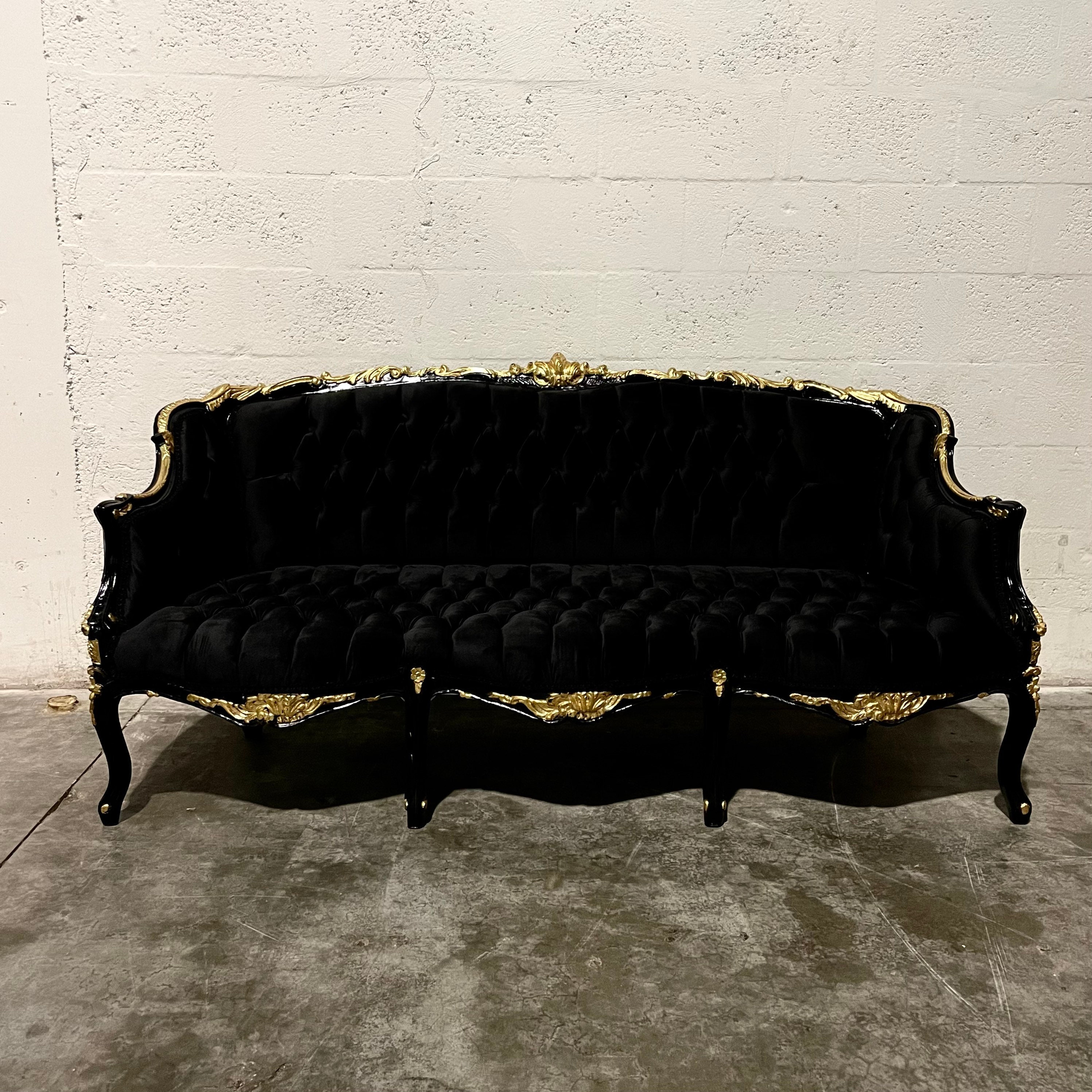 Royal Purple Velvet Bats Gothic Victorian Loveseat Sofa Custom Throne  Baroque Couch Vintage