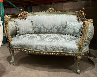 Sofa French Rococo Style Vintage 24K Gold Furniture Gold leaf