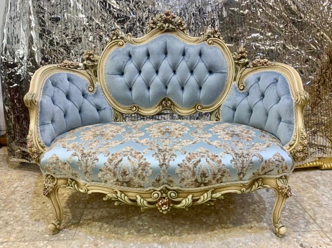 French Tufted Settee French Tufted Sofa Vintage Furniture Antique