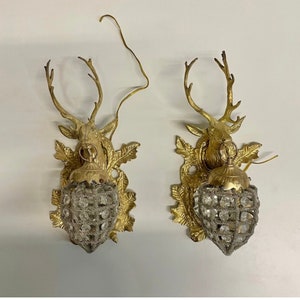 French Stag Sconce Deer Chandelier Stag *a Pair* Vintage Sconce Baroque Rococo Interior Design Stag Wall Sconce