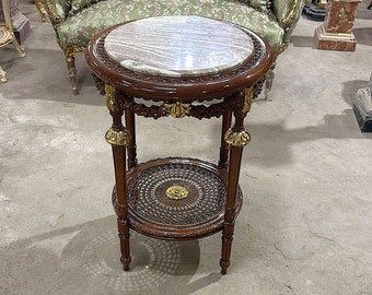 Italian Rococo Style Marble Topped Copper Side Table With Gold Details Table Furniture