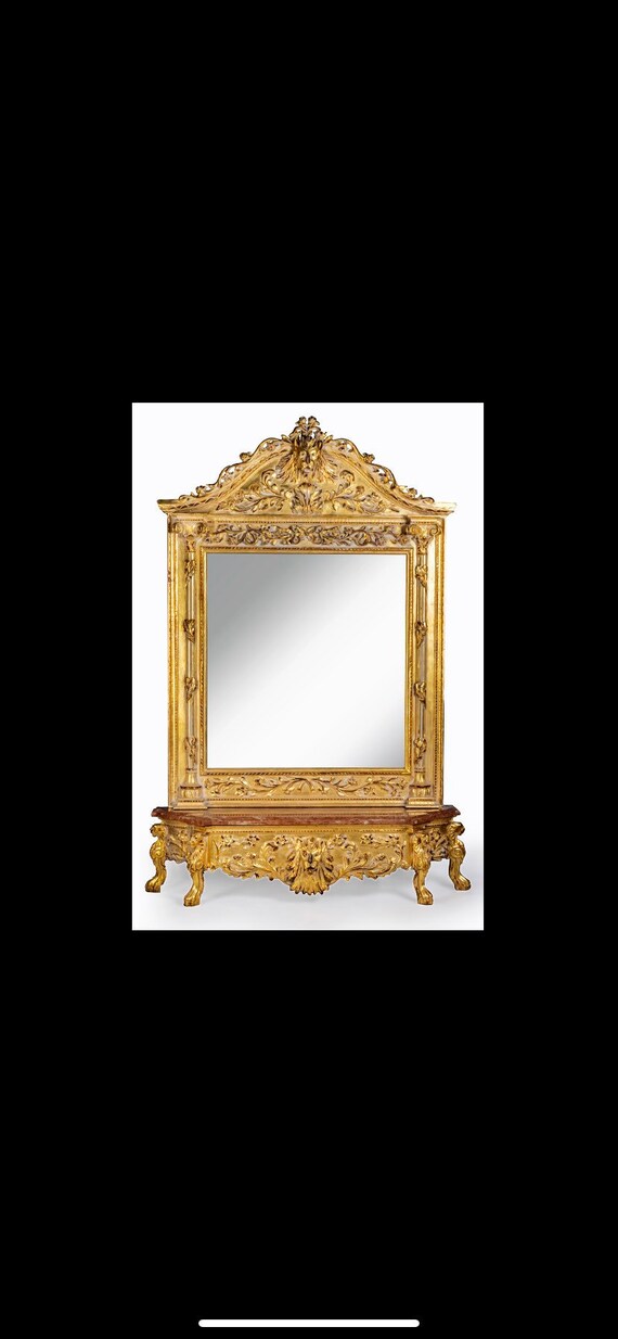 French Mirror Gold Antique Lion Head Furniture 7 French Mirror Gold Antique Lion Head, 7 Feet Tall Floor Mirror