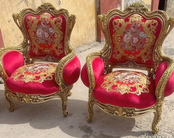 French Red Velvet Tufted Throne Chair Teal Vintage Chair *2 Available Vintage Furniture Vintage Baroque Furniture Rococo Interior Design