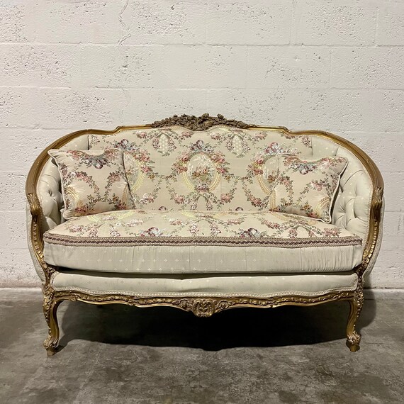 French Small Settee French Chair Vintage 3 Piece Set - Etsy