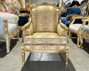 Chair Gold French Style *Only one in stock* chair New furniture Vintage 24k Gold Chair Gold Chair Vintage Furniture Antique Baroque Rococo
