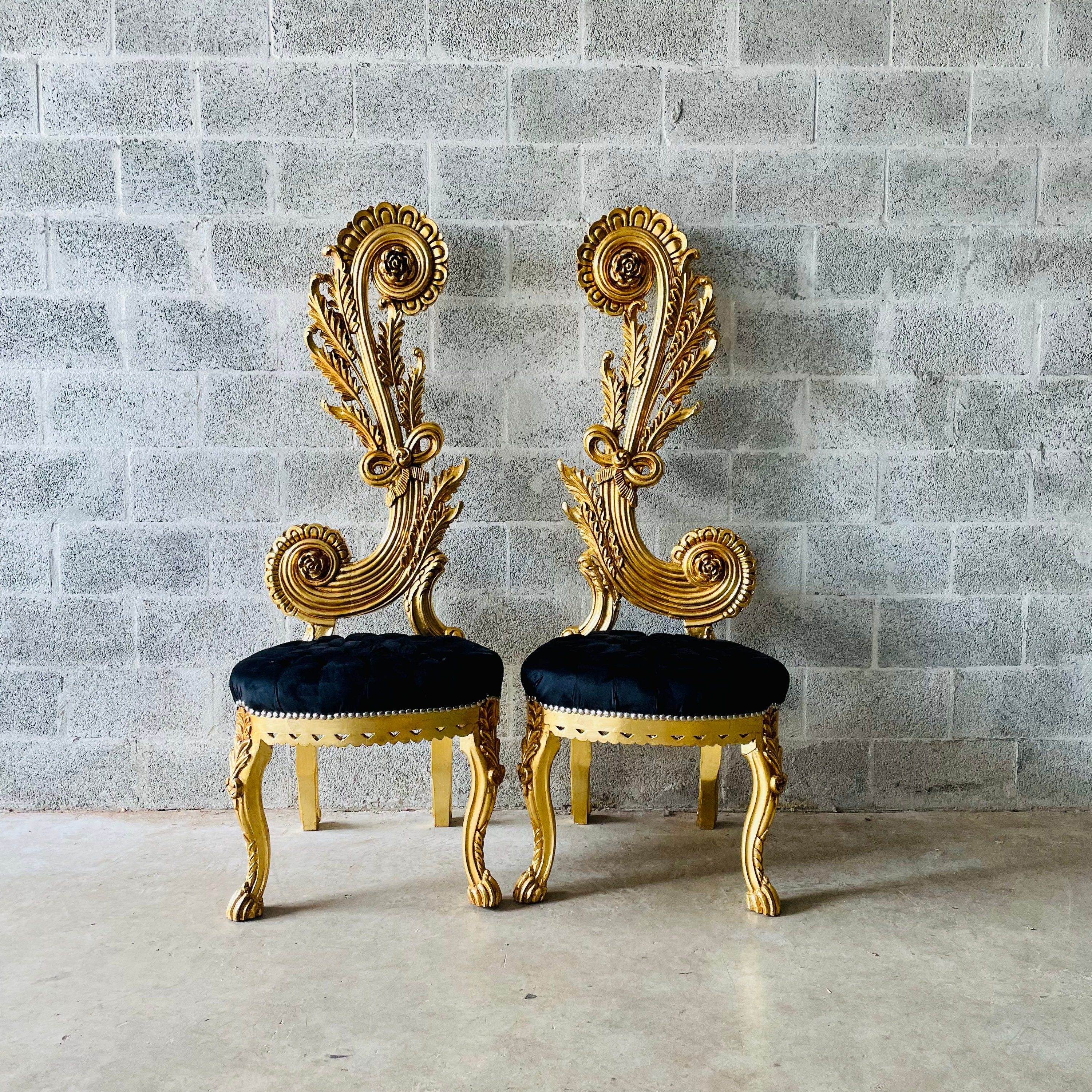 Kwik seksueel financieel Italian Baroque Throne Chair High Back 65 Tall French Tufted Chair Rococo  Furniture Vintage Chair Interior Design Vintage Furniture