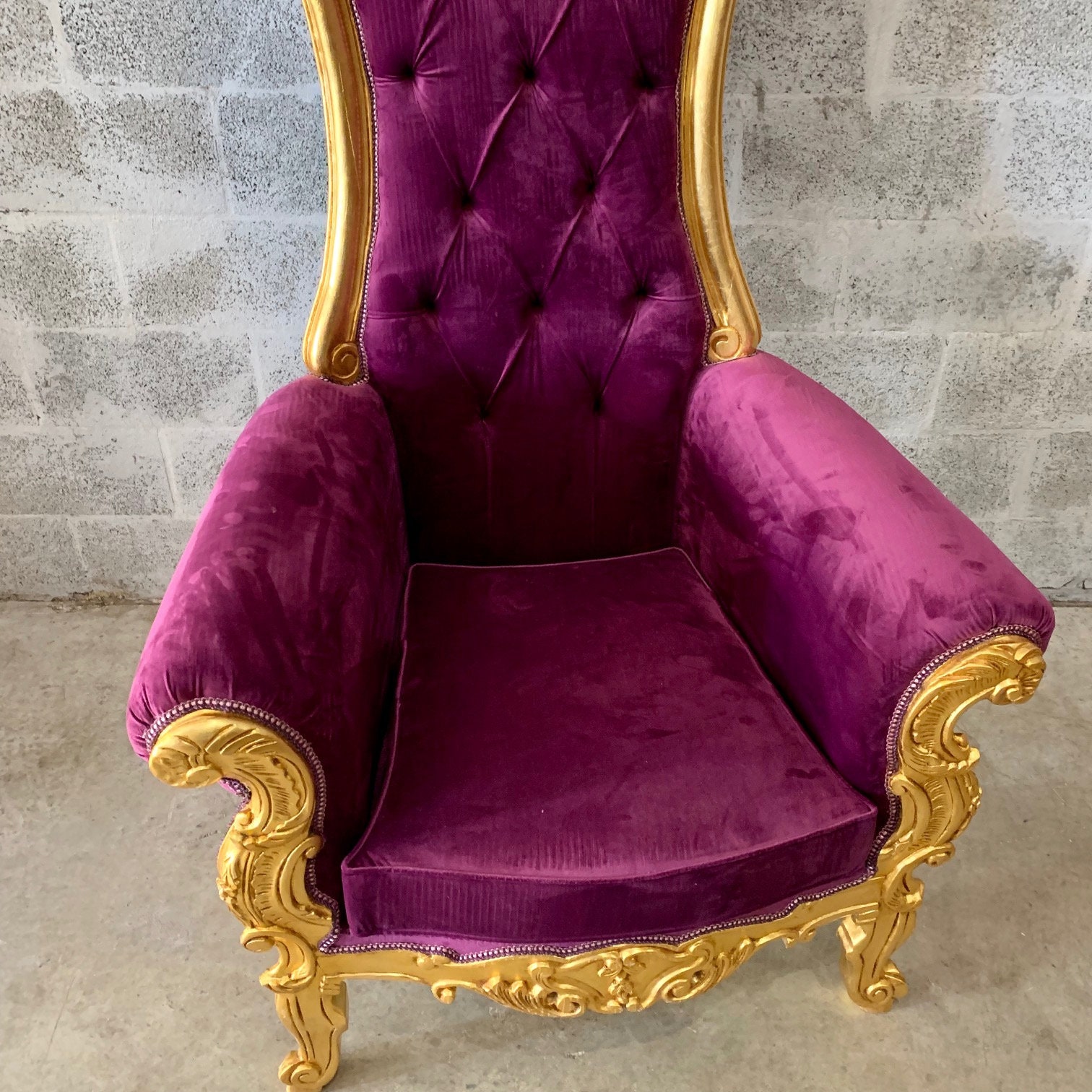 Purple Throne Chair Purple Velvet Chair 1 Available French ...