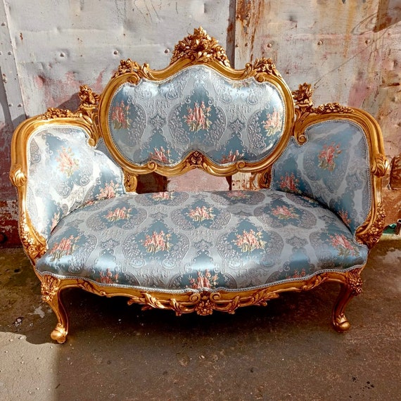 French Tufted Settee French Tufted Sofa Vintage Furniture Antique Baroque  Furniture Rococo Interior Design Vintage