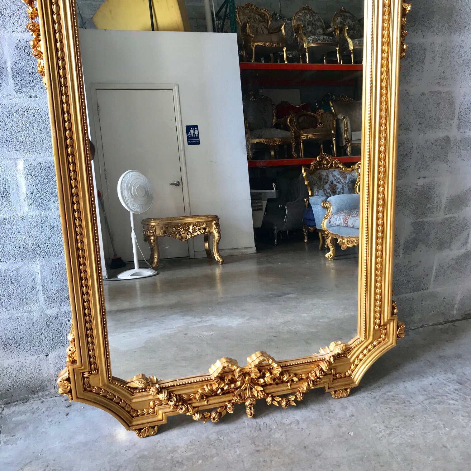 French Furniture Mirror 7 8 Feet Tall Louis Xvi