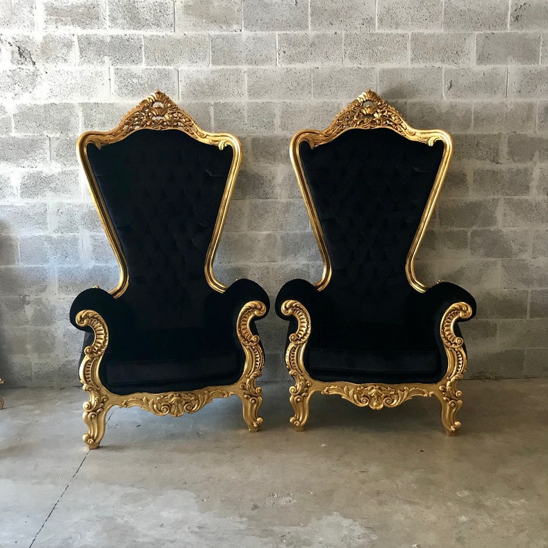 Italian Baroque Throne Chair HighBack 74H Gold Chair Etsy
