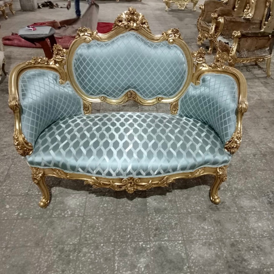 French Settee Vintage Furniture Sofa Gold Settee Antique Settee