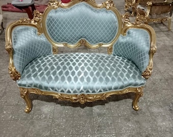 French Tufted Settee French Tufted Sofa Vintage Furniture Antique Baroque Furniture Rococo Interior Design Vintage