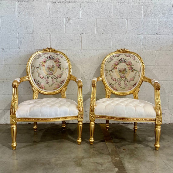 French Furniture Gold Chair Antique Louis XVI *2 Chairs Available