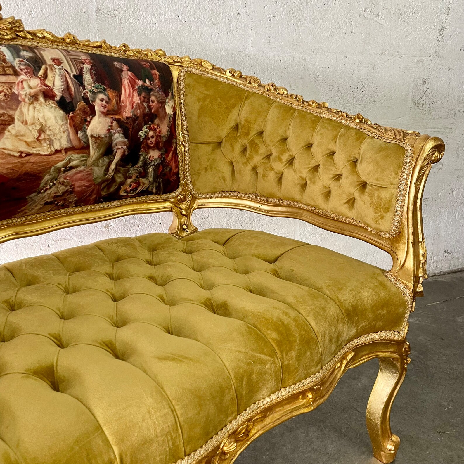 French Tufted Bench Mustard Chair French Bench Tufted Bench - Etsy