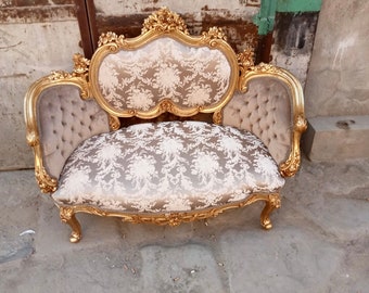 French Tufted Settee Wedding Sofa French Tufted Sofa Vintage Furniture Antique Baroque Furniture Rococo Interior Design Vintage