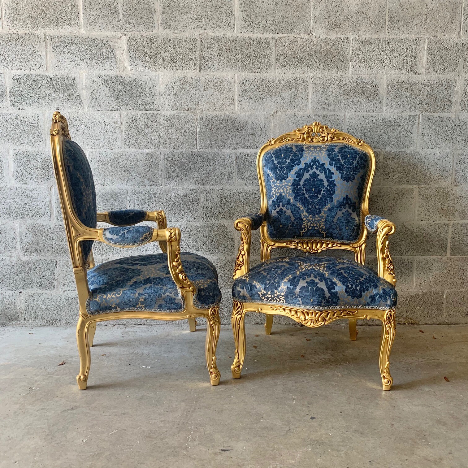 French Chair Light Blue Chair Furniture Baroque Rococo 