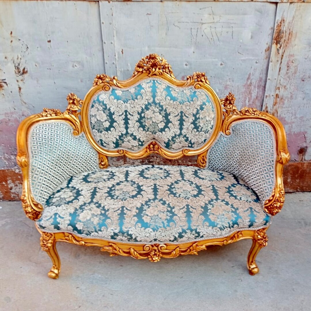 French Tufted Settee French Tufted Sofa Vintage Furniture Antique